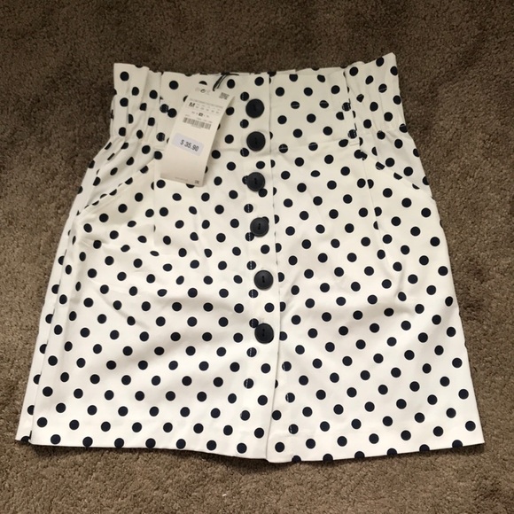 Zara Dresses & Skirts - NWT Zara polka dot paperbag skirt